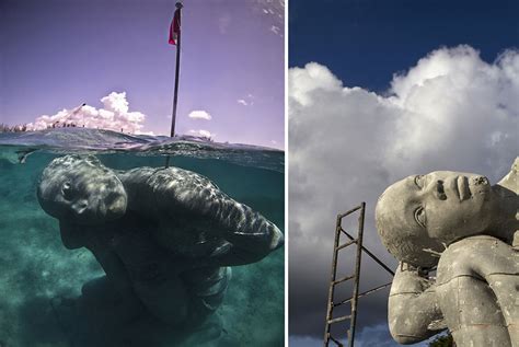 Massive Underwater Sculpture Of A Girl With The Entire Ocean On Her