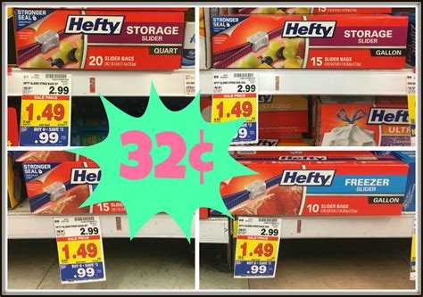 New Hefty Coupons Slider Bags As Low As 032 With Kroger Mega Event