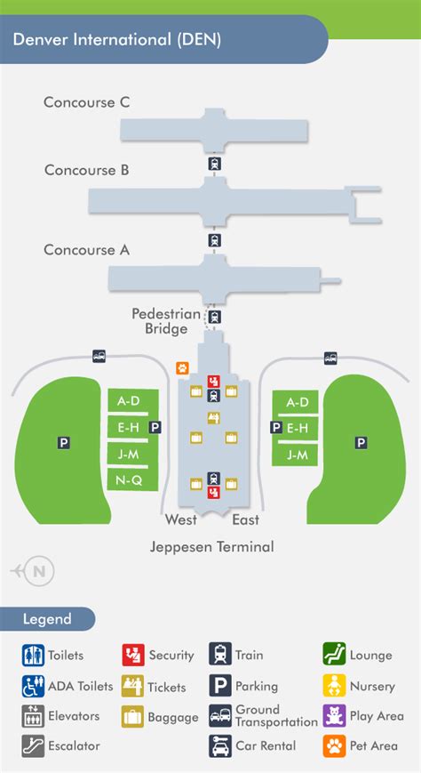 Denver Airport Concourse Map Tourist Map Of English