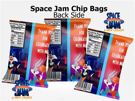 Space Jam Party Bundle Space Jam Chip Bag Candy Bar T Etsy