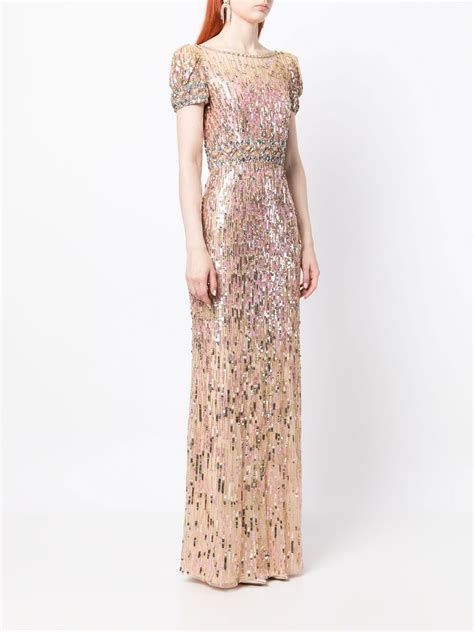 Jenny Packham Sungem Sequin Embellished Maxi Dress In Illusion ModeSens