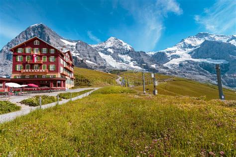 View On Eiger Monch And Jungfrau From Kleine Scheidegg Editorial Stock