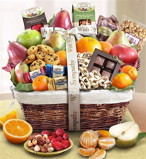 Fruit bouquets offers a unique present for your loved ones that won't be forgotten. With Sympathy Fruit & Sweets Gift Basket from 1-800 ...
