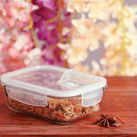 Buy Femora Borosilicate Glass Food Storage Container Rectangular With Air Vent Lid Microwave