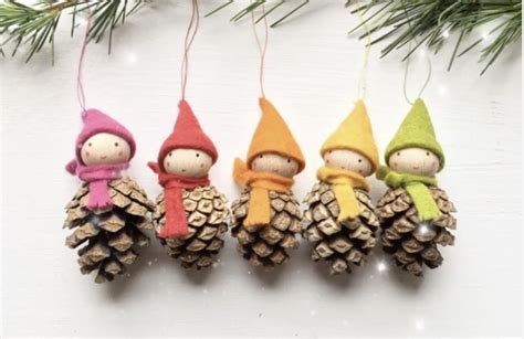 These Cute Gnome Ornaments Made Out Of Pine Cones Are A Fun Holiday Craft