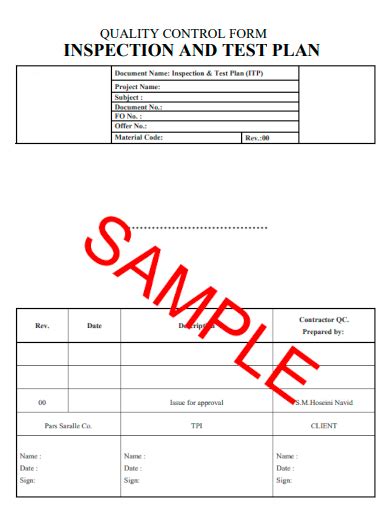Free Quality Control Inspection Form Samples In Pdf