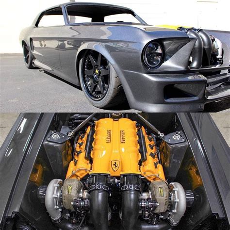 The car i'm talking about is the corruptt mustang, which made its debut at sema 2018. Mustang Powered with Ferrari Engine! @corrupttmustang _ #vehicle #classics #vehicles #instacars ...