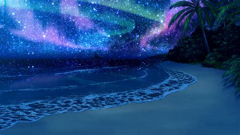 Beach Night Sky Stars Scenery Nature Anime 4k 138
