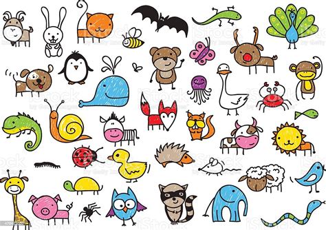 Kids Drawings Of Animals Stock Illustration Download Image Now Istock
