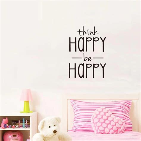 Think Happy Be Happy Creative Wall Decal Airdecoroom