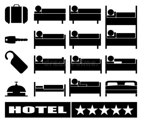 Signs Set Hotel Services Symbols Motel Services Stock Vector