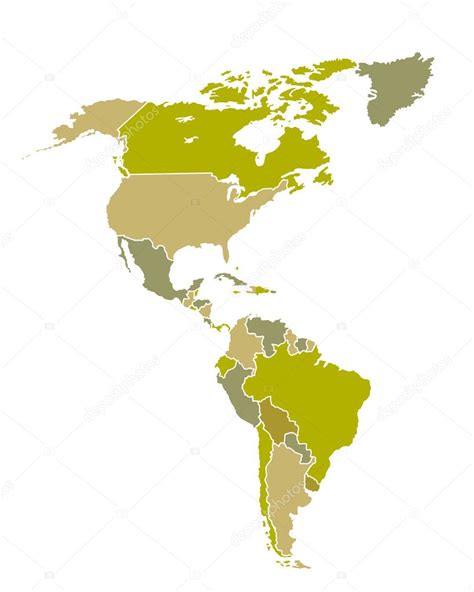 South And North American Countries Map — Stock Vector © Soleilc 5984499