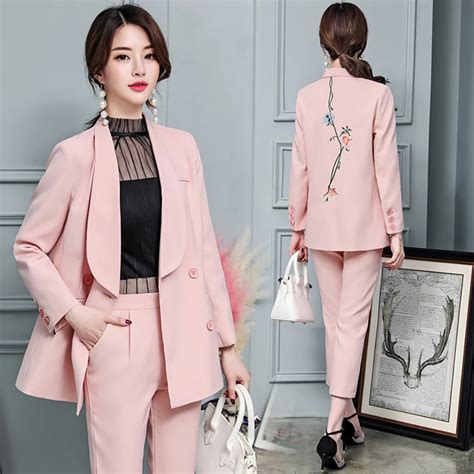 Korean Version Of The Embroidery Small Fragrance Small Suit Professional Suit New Fashion