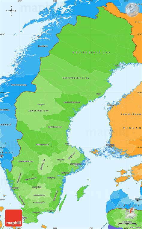 Europe Political Map Blank Political Shades Simple Map Of Sweden