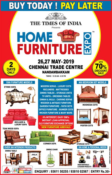 Home Furniture Expo 2 Days Only Chennai Trade Centre Ad Advert Gallery