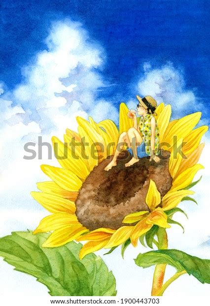 Sunflower Fairy Girl Stock Illustration 1900443703 Shutterstock