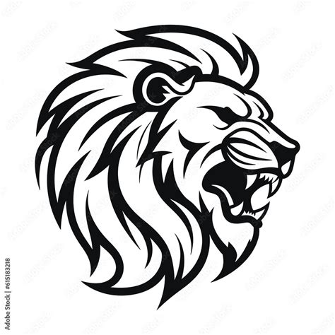 Angry Lion Head Roaring Lion Logo Emblem Angry Lion Logo Vector