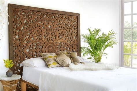 King Bed Headboard With Frame Wood Carving Mounted Wall Art Etsy
