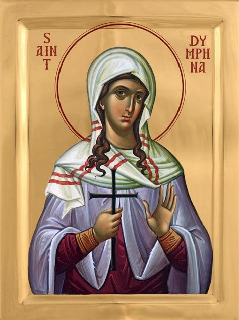 Icon Of St Dymphna Daphne 20th C English 1dy10 Uncut