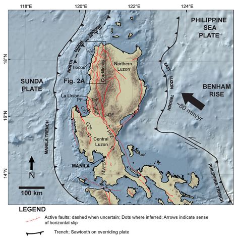 Map Of Known Active Faults In Central And Northern Luzon The