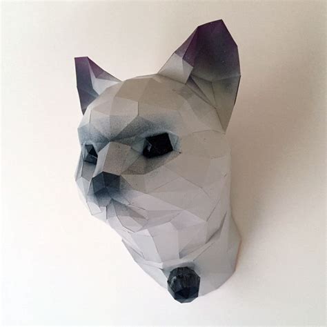 Tête De Chat En Papier Sculpture Par Ecogami Artmajeur