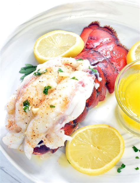 10 minute garlic butter baked lobster tail foodie and wine