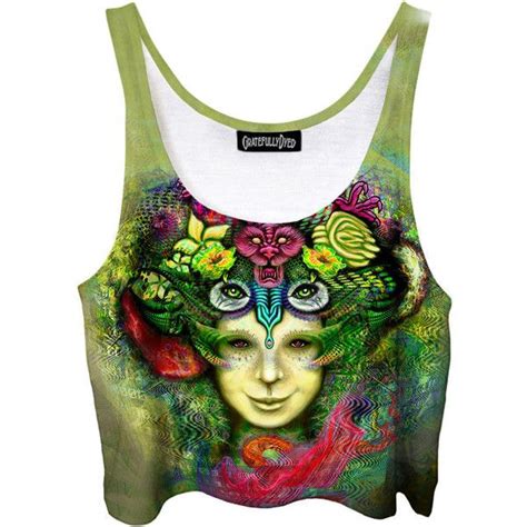 visionary artwork crop top dragon flower clothing psychedelia colorful 40 liked on