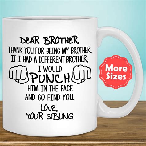 Funny Brother Ts For Brother Mug Coffee Cup Brother T Etsy