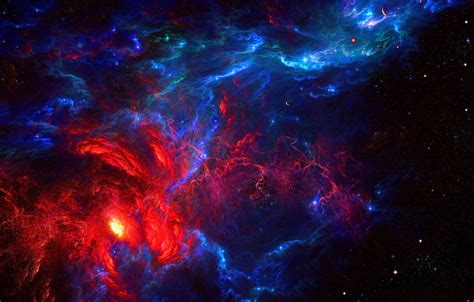 Wallpaper Space Stars Red Nebula Blue Images For Desktop Section