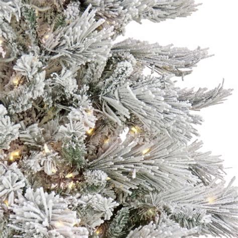 National Tree Company Hgtv 65ft Slim Flocked Bavarian Pine Christmas