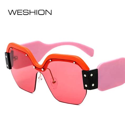 rhinestone big sunglasses women 2018 square oversized irregular mirror ocean lens resin frame