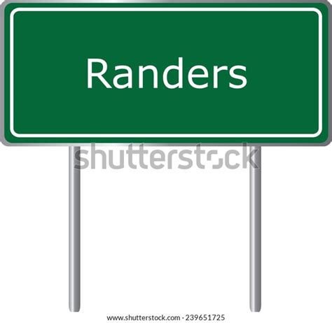 Randers Denmark Road Sign Green Vector Stock Vector Royalty Free