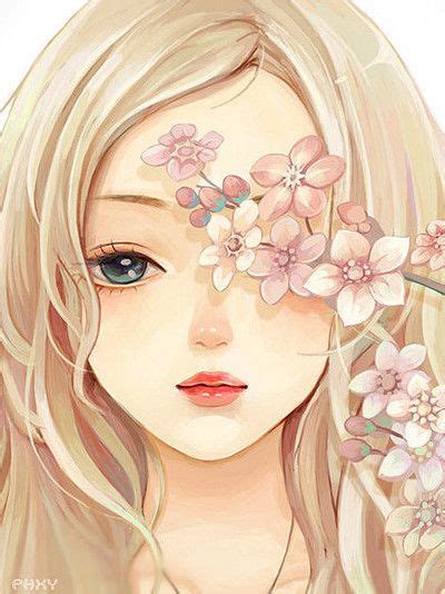 Beautiful Anime Girl And Flowers Anime Pinterest