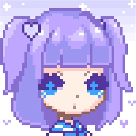 Cute Chibi Anime Pixel Art Grid Doce Espera Doce