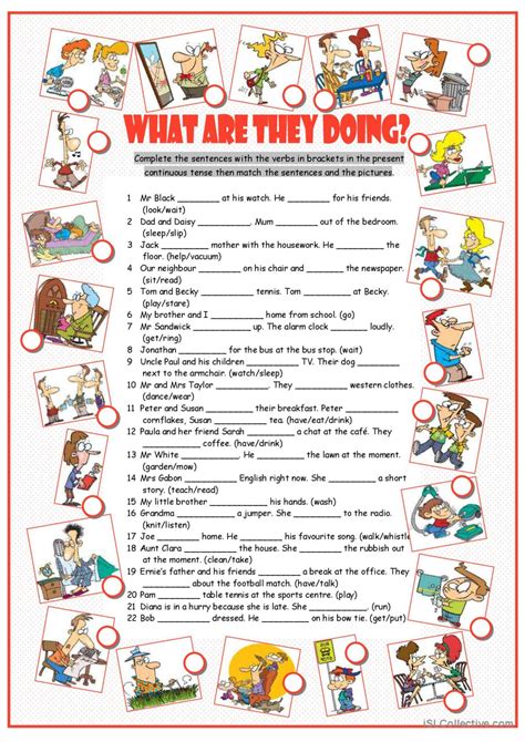 What Are They Doing General Gramma English Esl Worksheets Pdf Doc