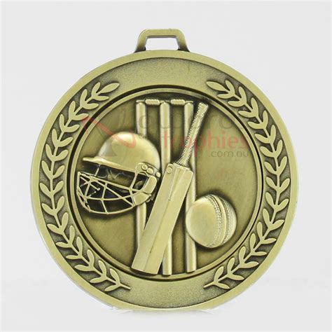 Heavyweight Cricket Medal 70mm Gold Cricket Au