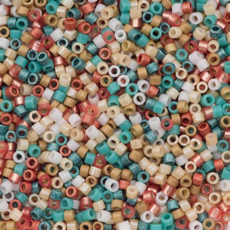 Miyuki Delica Seed Bead 11 0 Mix Desert Coral 7 Gram Tube 9082 Aura Crystals Llc