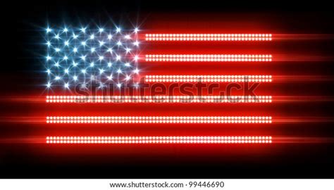 Us Flag Made Out Lights Led Stock Illustration 99446690