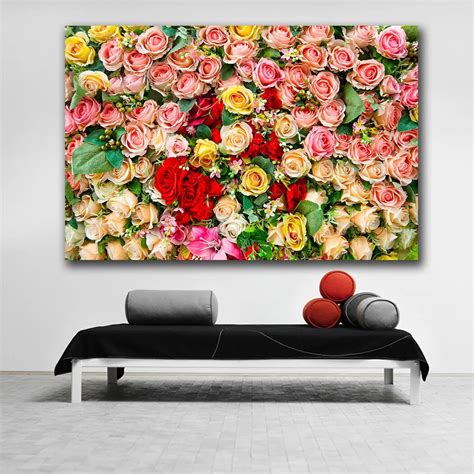 Large Wall Art Rose Flowers Floral Background Photo Painting For Living