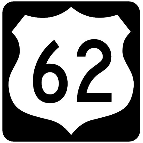 Highway 62 Sign With Black Border Magnet