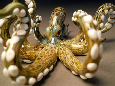 Art Glass Octopus Sculpture With Tentacles By Glassnfire On Etsy