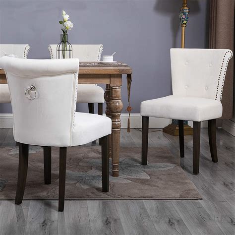 They can support up to 187 pounds, and the edges are lined with silver nailheads. Dining Chairs Upholstered Tufted Parsons Chair Modern ...