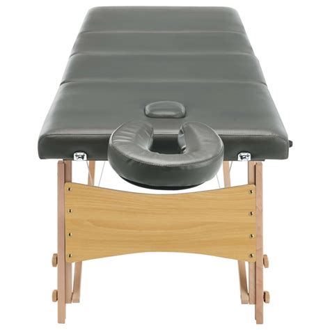 Table De Massage Avec 4 Zones Cadre En Bois Banc De Massage Appuie Tête Accoudoir Réglable Lit