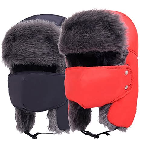 Women And Men Trapper Hat Fashion Windproof Warm Earflap Face Mask