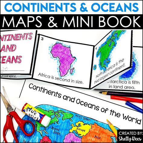 Continents And Oceans Activities Mini Book And Printable World Map