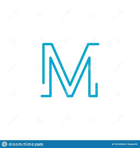 Linear Geometric Outline Alphabet Letter M Simple Logo