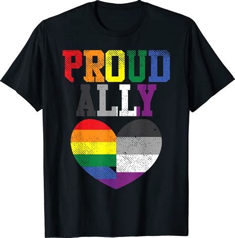 Proud Ally Heart Protest Lgbtq Asexual Flag Ace Pride Ally T Shirt
