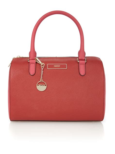 Dkny Saffiano Red Bowling Bag In Red Lyst