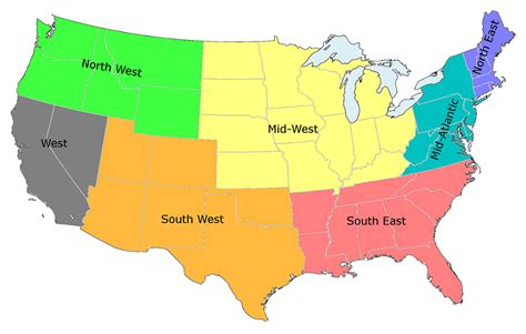 Regions Of The United States Studying In Us A Guide