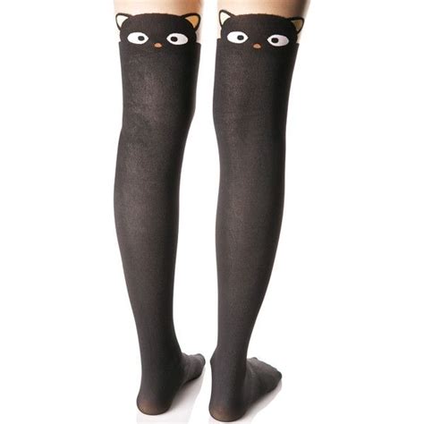 chococat tights 15 liked on polyvore featuring intimates hosiery tights sheer hosiery